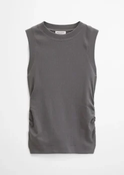 Tanktop regular aus elastischem Rippjersey
