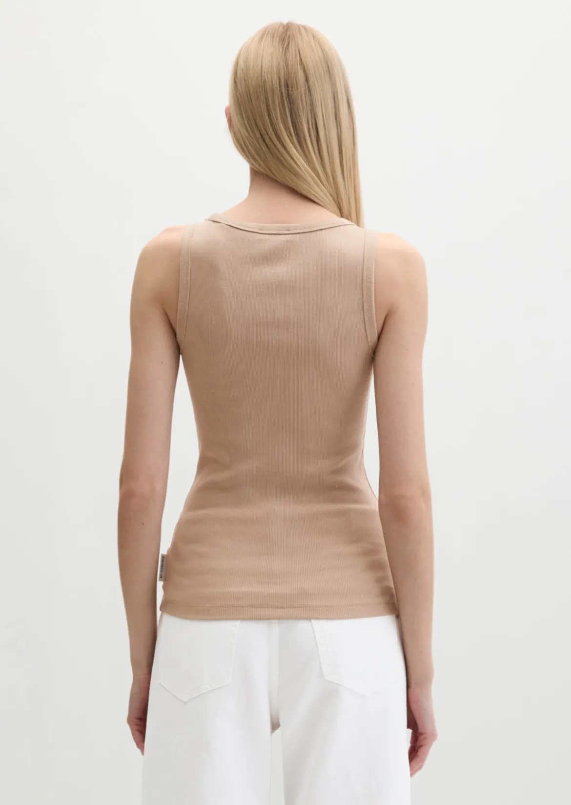 Tanktop regular aus elastischem Rippjersey