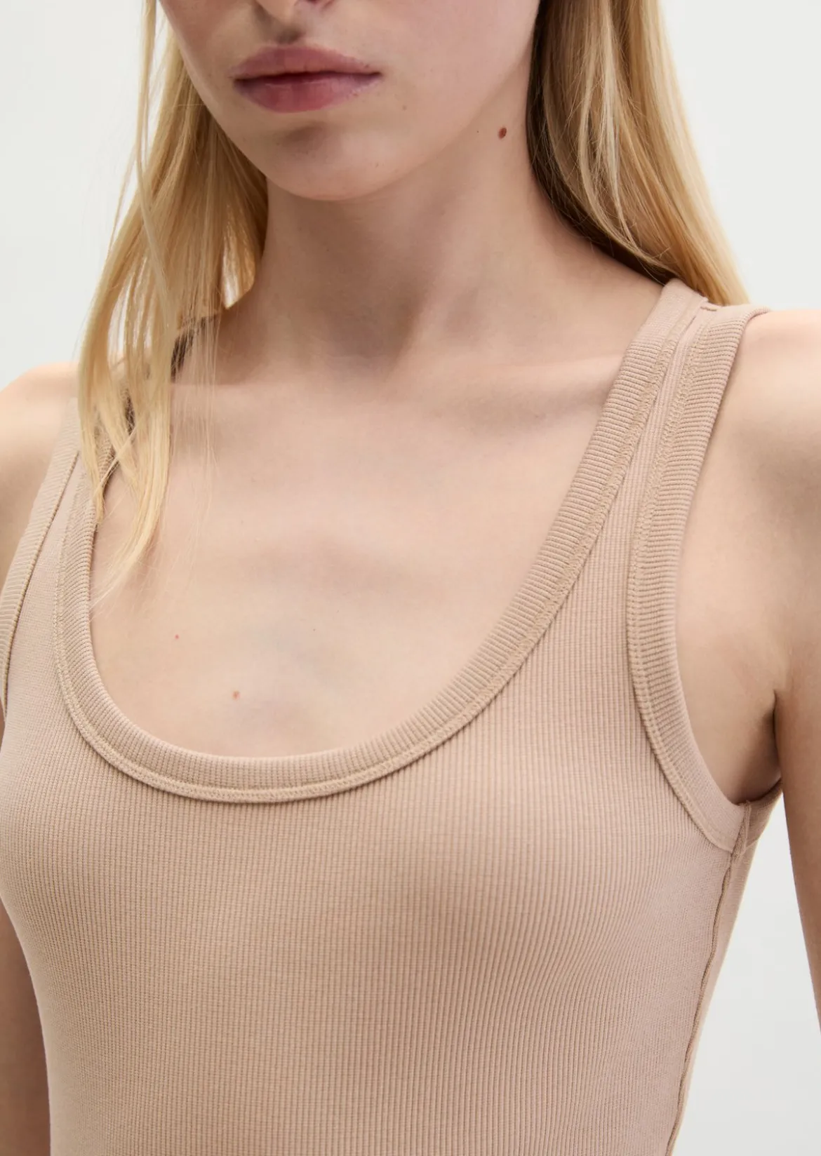 Tanktop regular aus elastischem Rippjersey