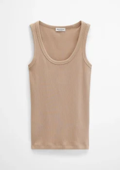 Tanktop regular aus elastischem Rippjersey