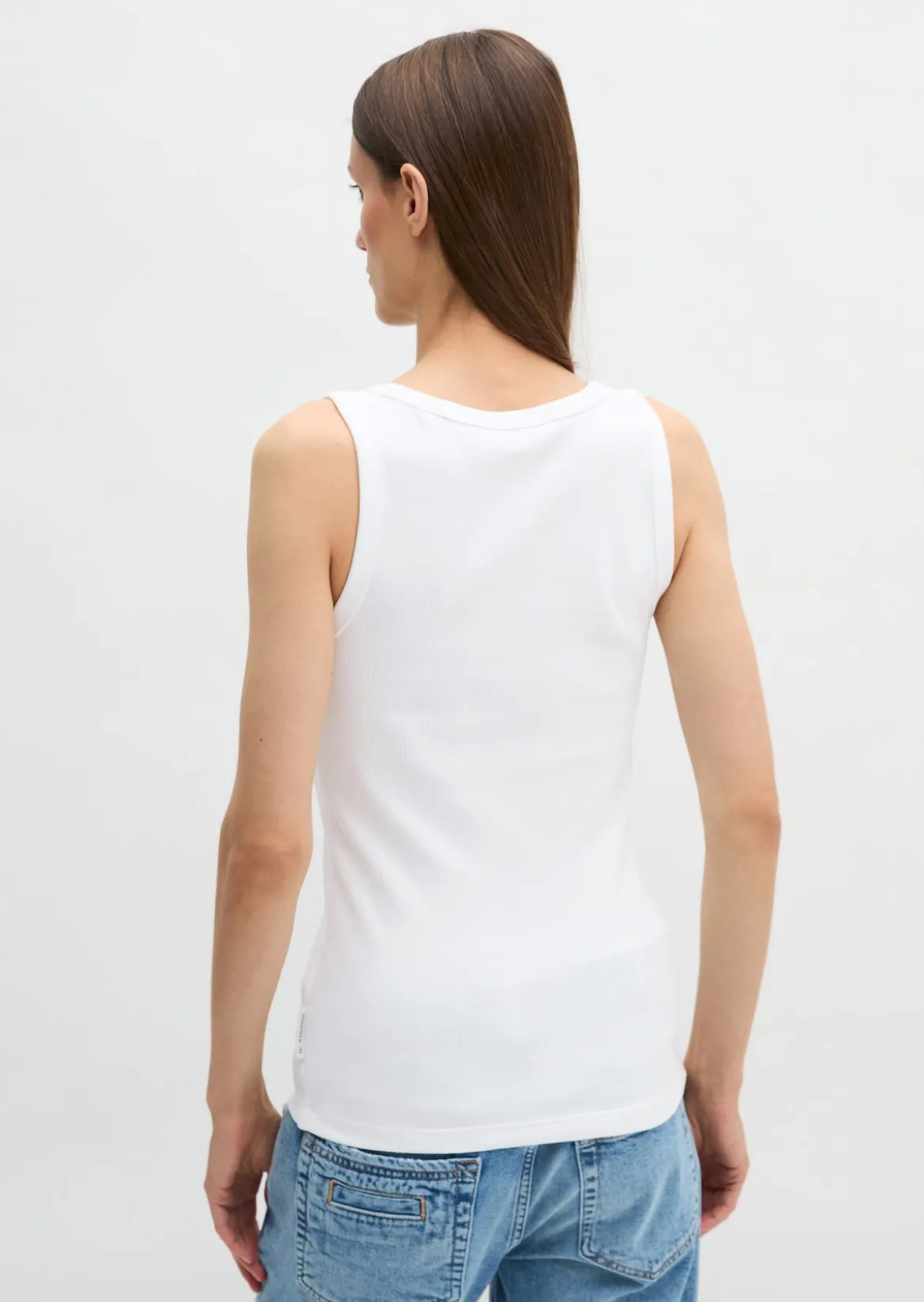 Tanktop regular aus elastischem Rippjersey
