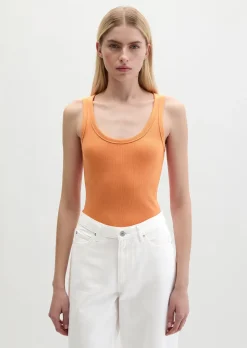Tanktop regular aus elastischem Rippjersey