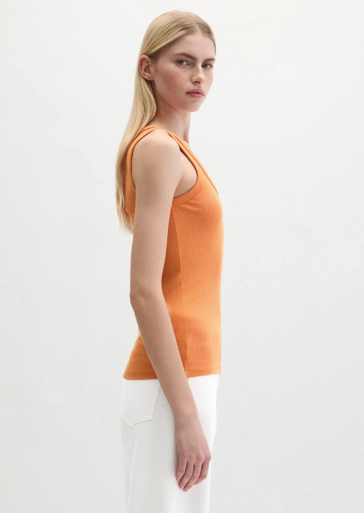 Tanktop regular aus elastischem Rippjersey