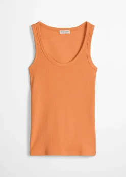Tanktop regular aus elastischem Rippjersey