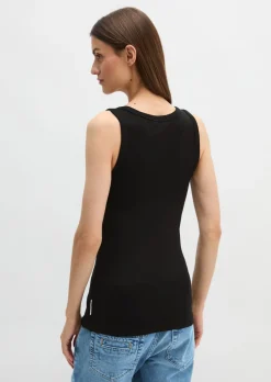 Tanktop regular aus elastischem Rippjersey