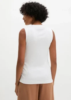 Tanktop regular aus elastischem Rippjersey