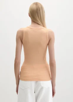 Tanktop regular aus elastischem Rippjersey