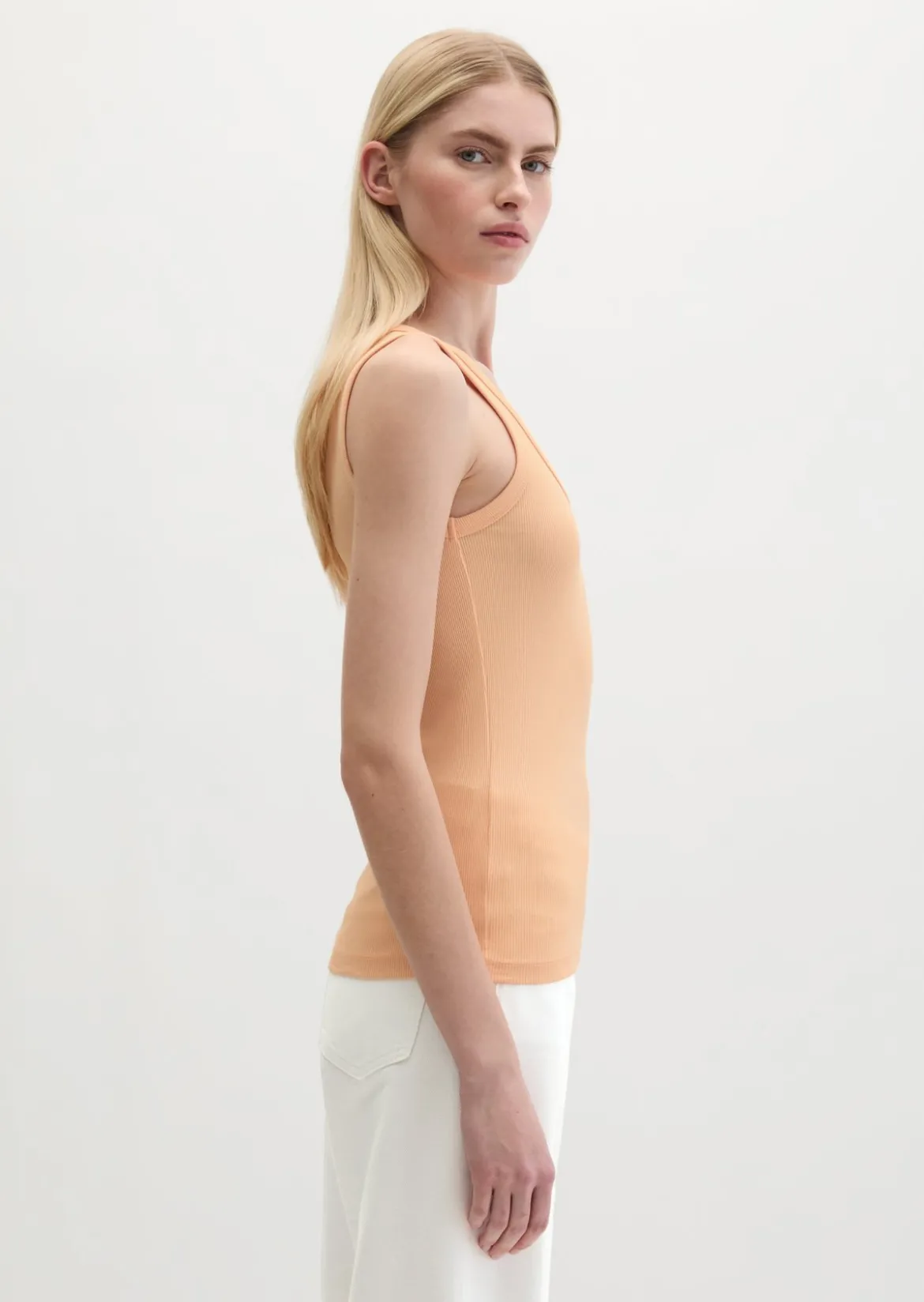 Tanktop regular aus elastischem Rippjersey