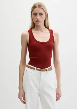 Tanktop regular aus elastischem Rippjersey