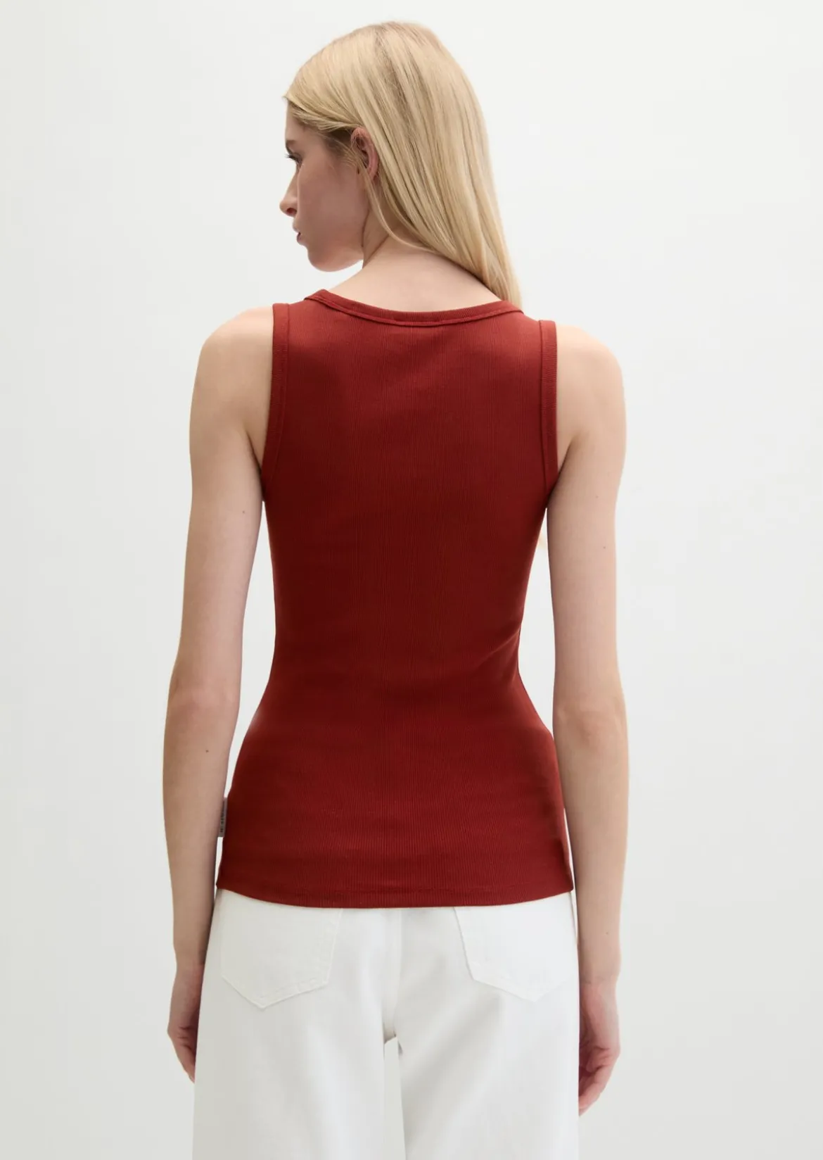 Tanktop regular aus elastischem Rippjersey