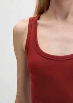 Tanktop regular aus elastischem Rippjersey