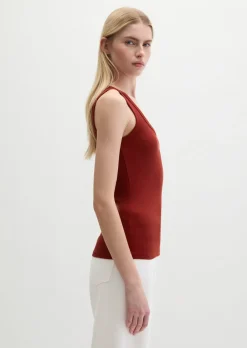Tanktop regular aus elastischem Rippjersey