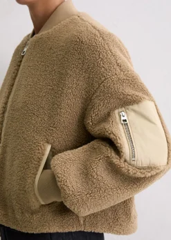 Teddy-Blouson relaxed aus weichem Curly-Plüsch