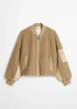 Teddy-Blouson relaxed aus weichem Curly-Plüsch