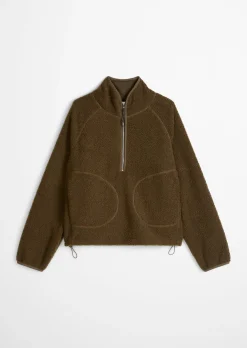 Teddy-Sweatshirt relaxed aus recyceltem Polyester
