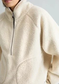 Teddy-Sweatshirt relaxed aus recyceltem Polyester