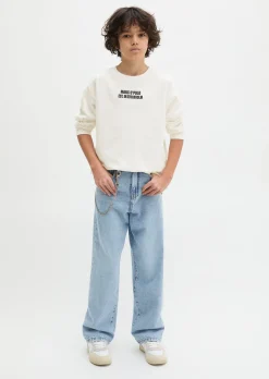 TEENS-BOYS Langarm-Shirt mit kontrastfarbener Logostickerei