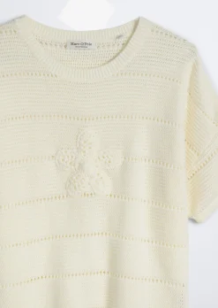 TEENS-GIRLS Kurzarm-Strickshirt mit Lochstrickmuster