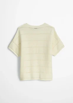 TEENS-GIRLS Kurzarm-Strickshirt mit Lochstrickmuster