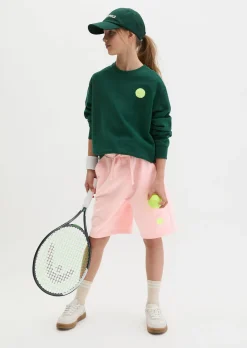 TEENS-UNISEX Sweatshorts mit gelbem Tennisball-Highlight