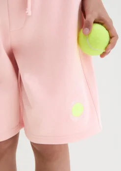 TEENS-UNISEX Sweatshorts mit gelbem Tennisball-Highlight
