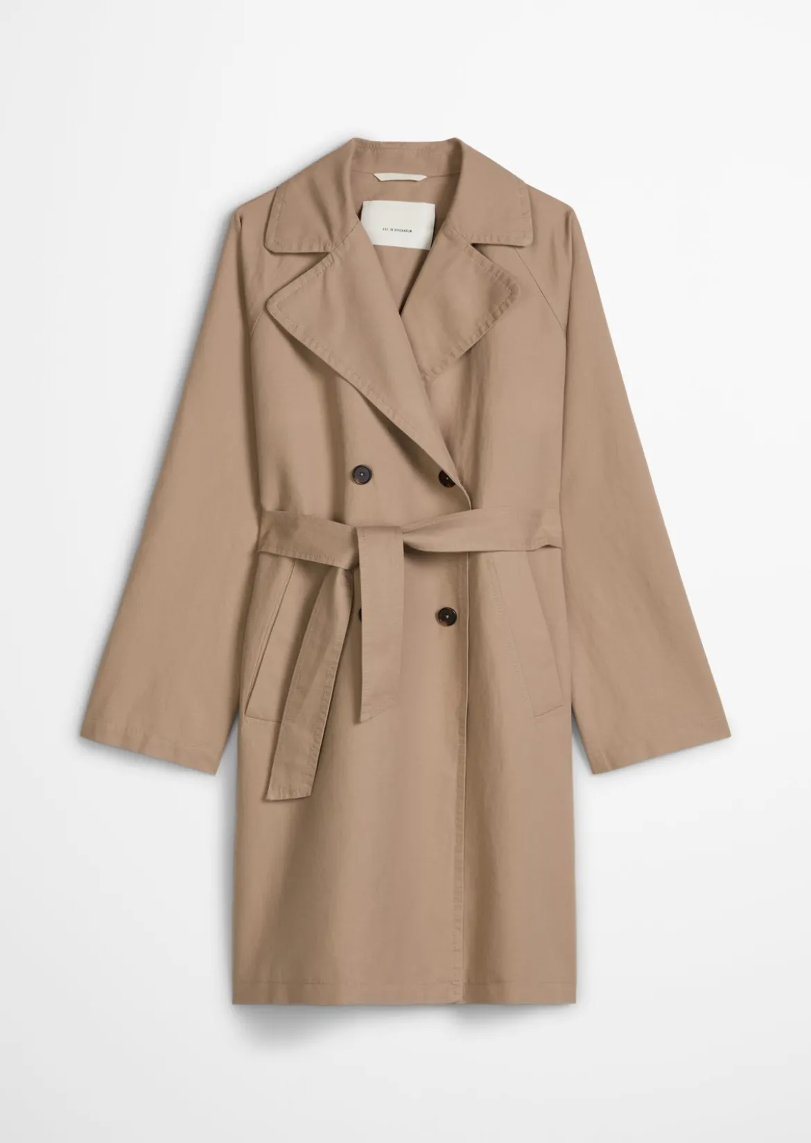Trenchcoat regular in lässigem Baumwoll-Crinkle-Mix