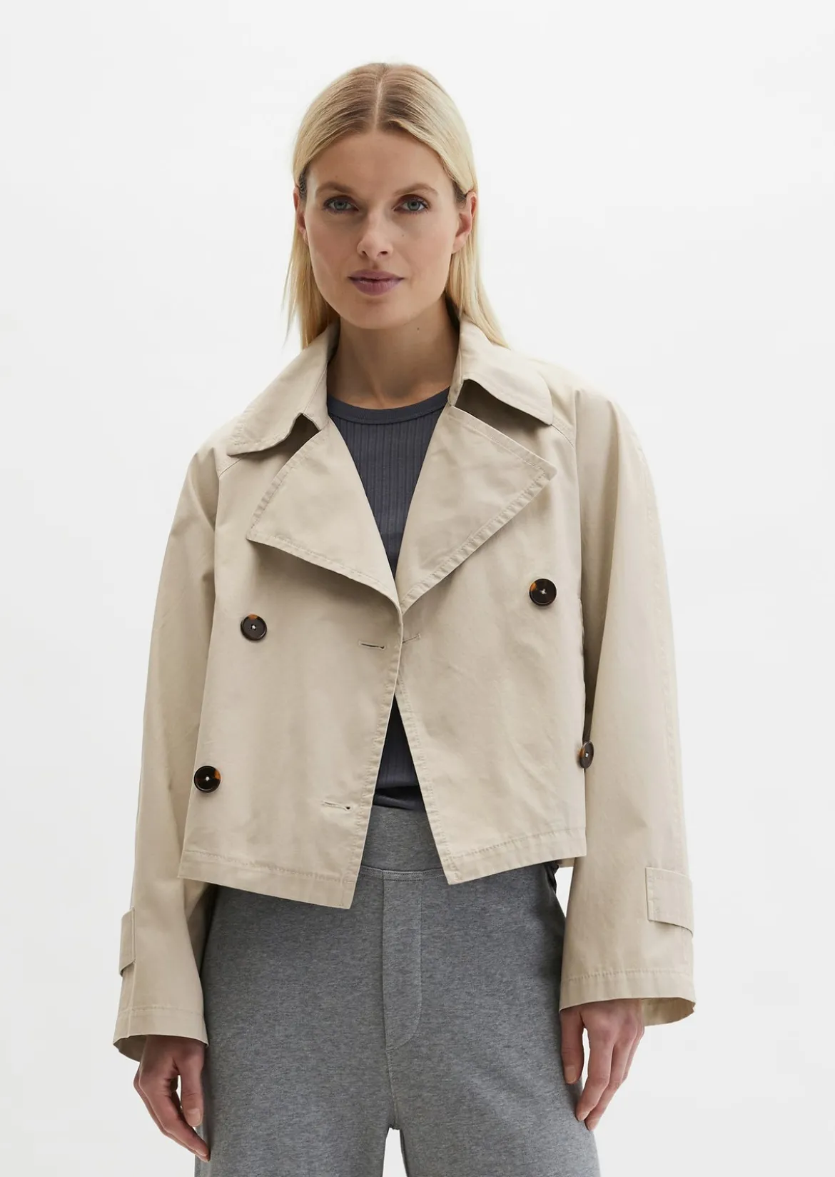 Trenchjacke relaxed aus Organic Cotton-Twill