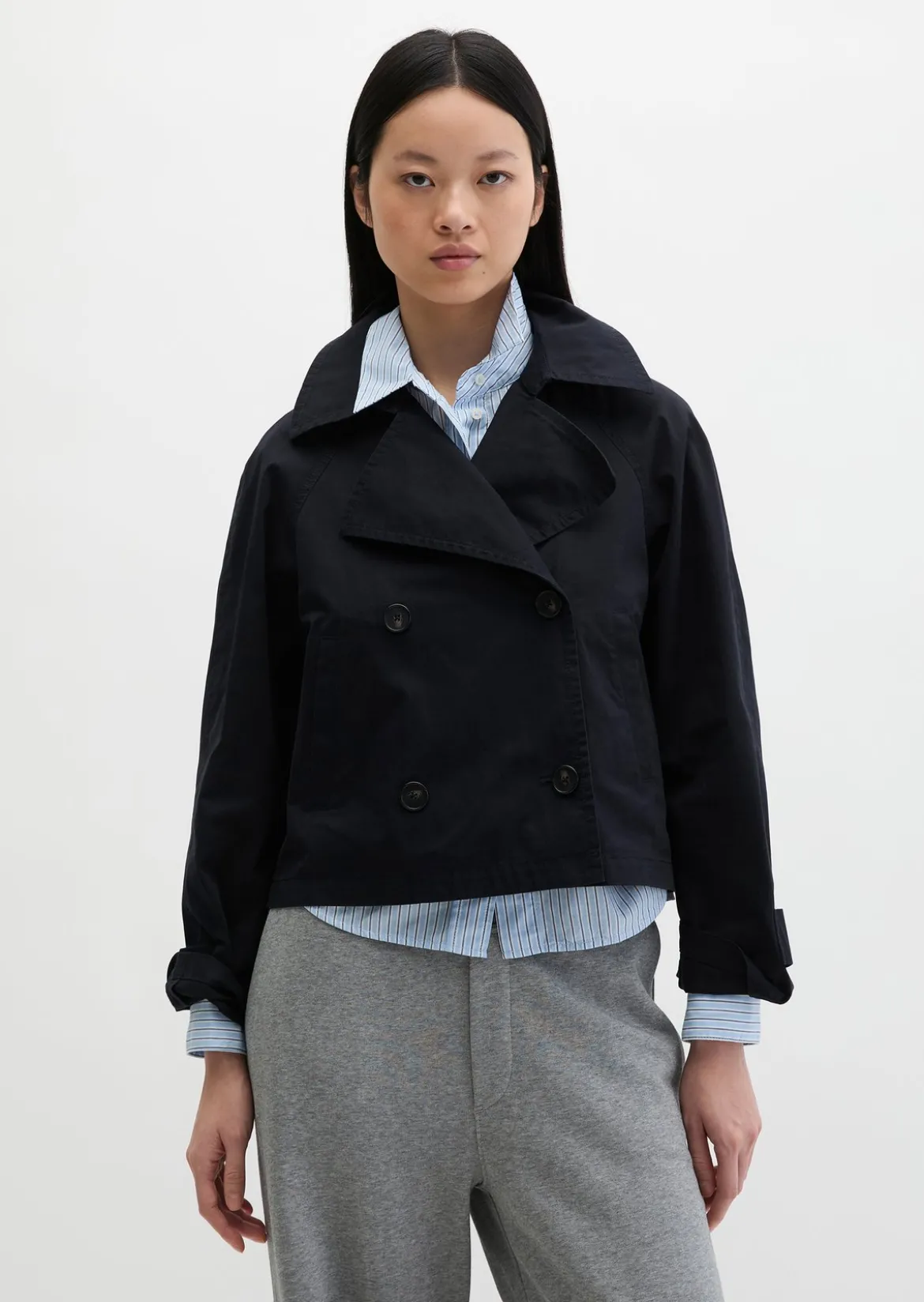 Trenchjacke relaxed aus Organic Cotton-Twill