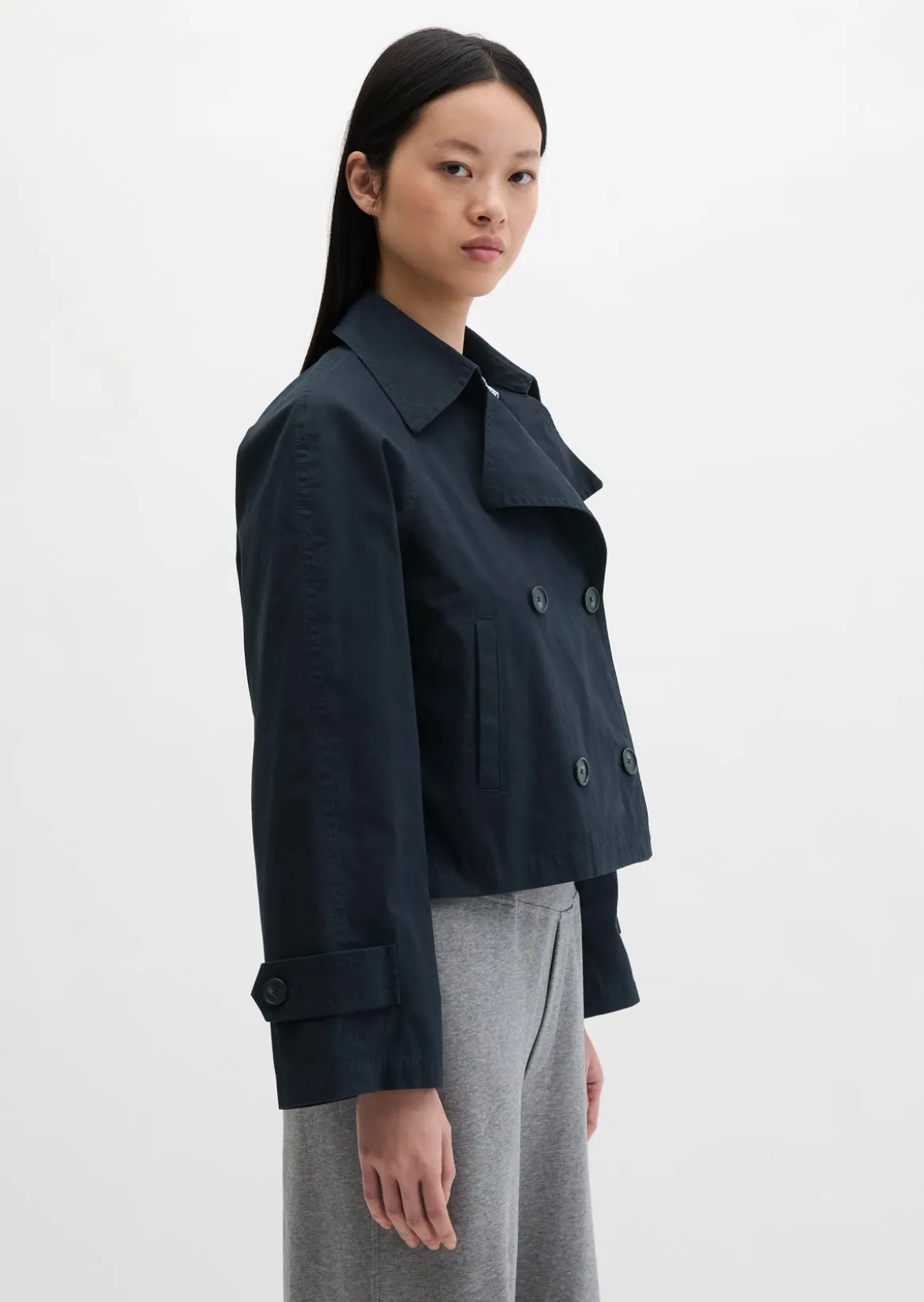 Trenchjacke relaxed aus Organic Cotton-Twill