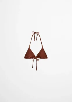 Triangle-Bikini-Top mit Beads-Details