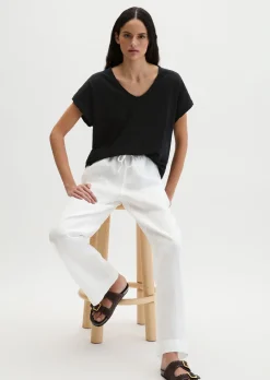 T-Shirt loose aus Slub-Jersey
