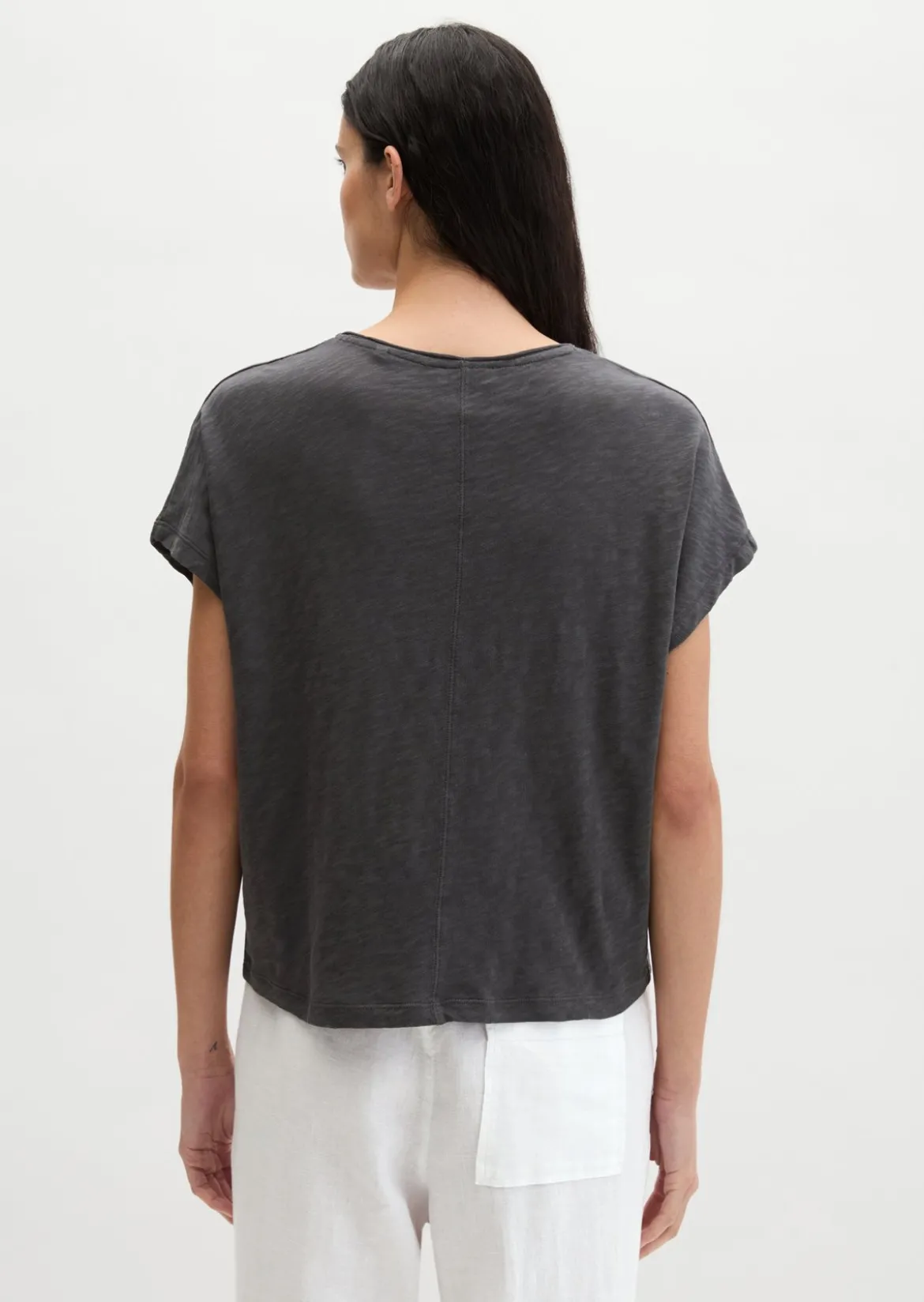 T-Shirt loose aus Slub-Jersey