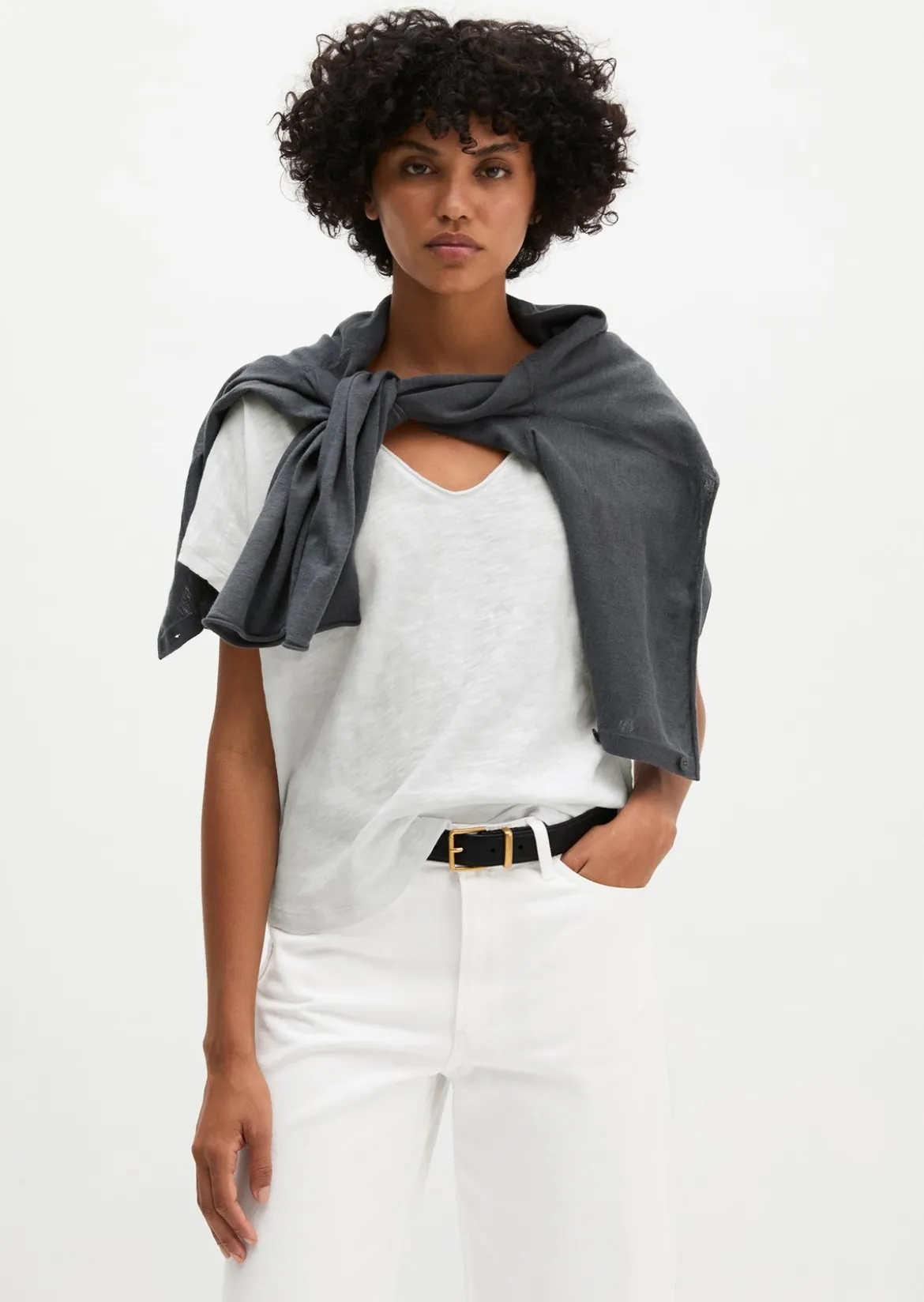 T-Shirt loose aus Slub-Jersey