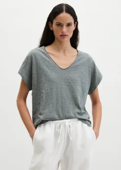 T-Shirt loose aus Slub-Jersey