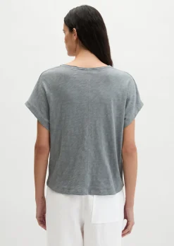 T-Shirt loose aus Slub-Jersey