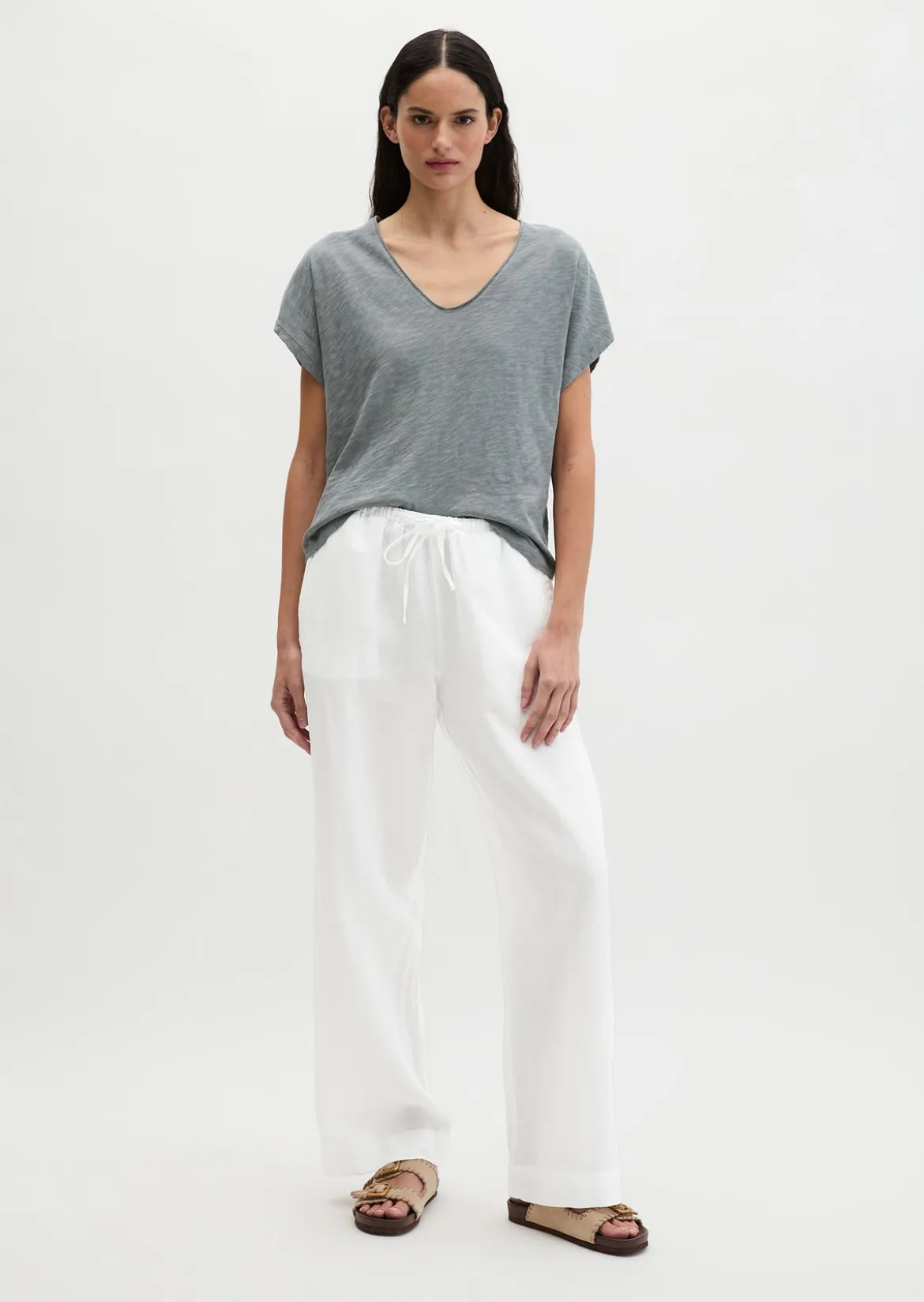T-Shirt loose aus Slub-Jersey