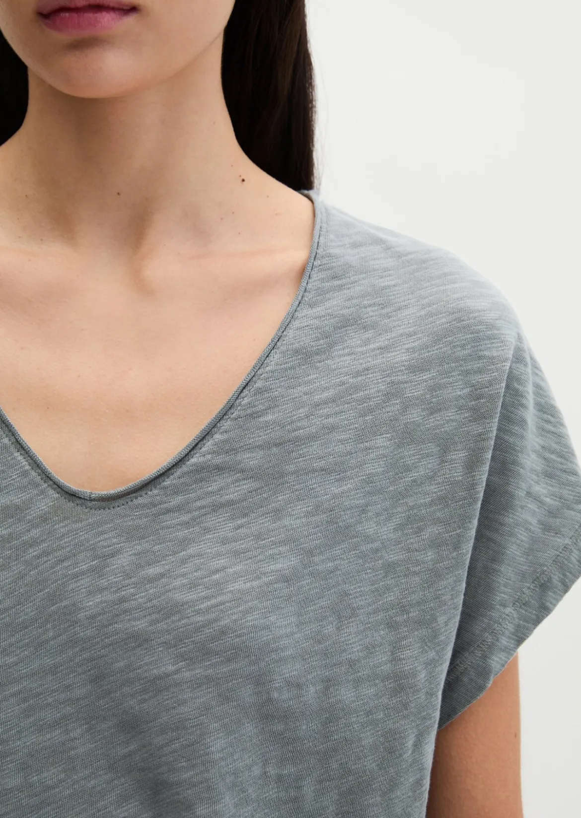 T-Shirt loose aus Slub-Jersey