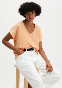 T-Shirt loose aus Slub-Jersey