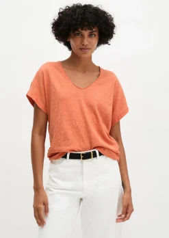 T-Shirt loose aus Slub-Jersey