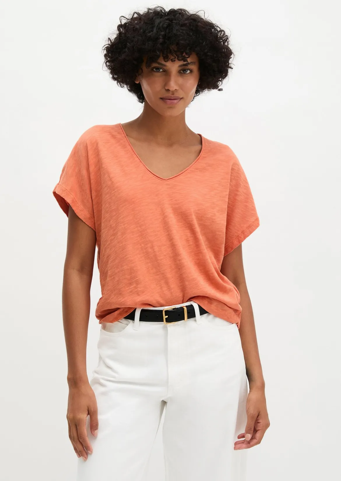T-Shirt loose aus Slub-Jersey