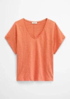 T-Shirt loose aus Slub-Jersey