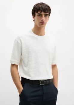 T-Shirt loose aus weichem Bouclé-Jersey