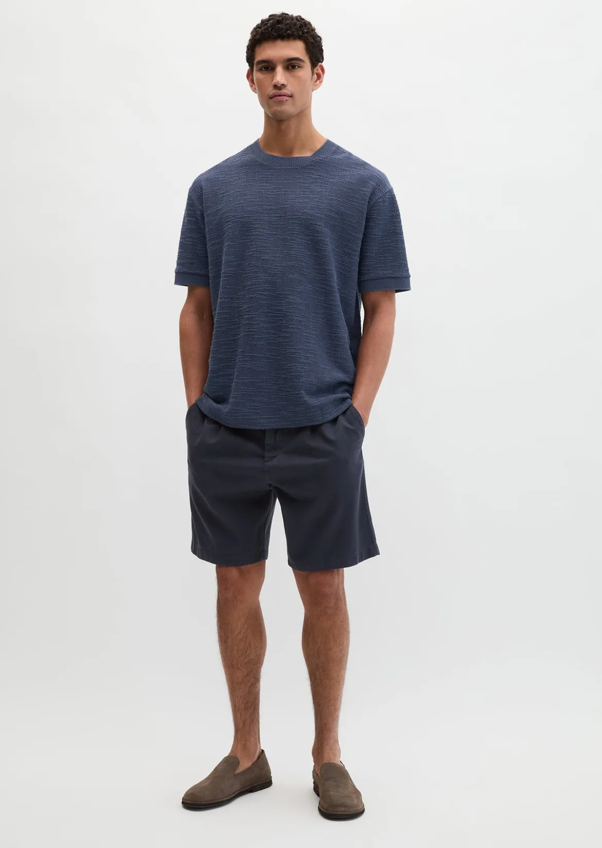 T-Shirt loose aus weichem Bouclé-Jersey