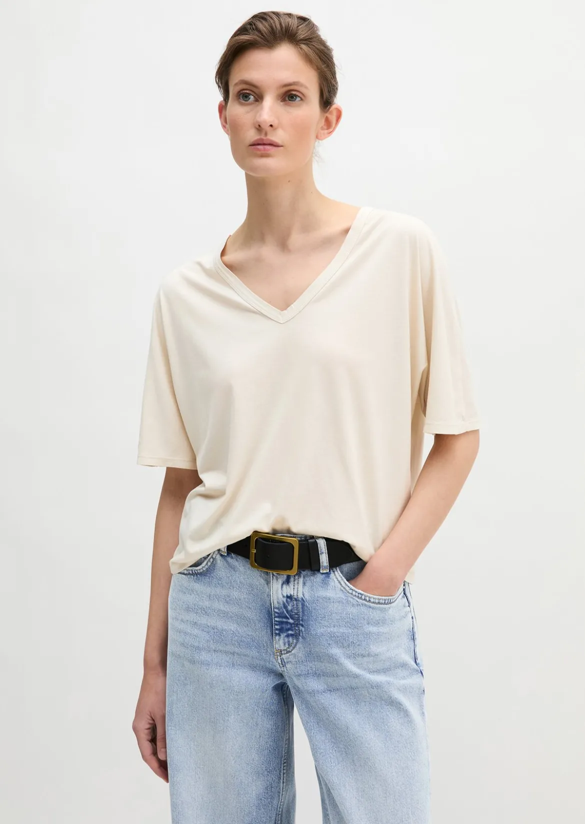T-Shirt loose mit angeschnittenen Ärmeln