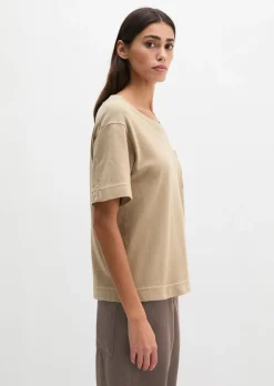 T-Shirt loose mit aufgesetzter Satin-Tasche