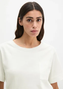 T-Shirt loose mit aufgesetzter Satin-Tasche