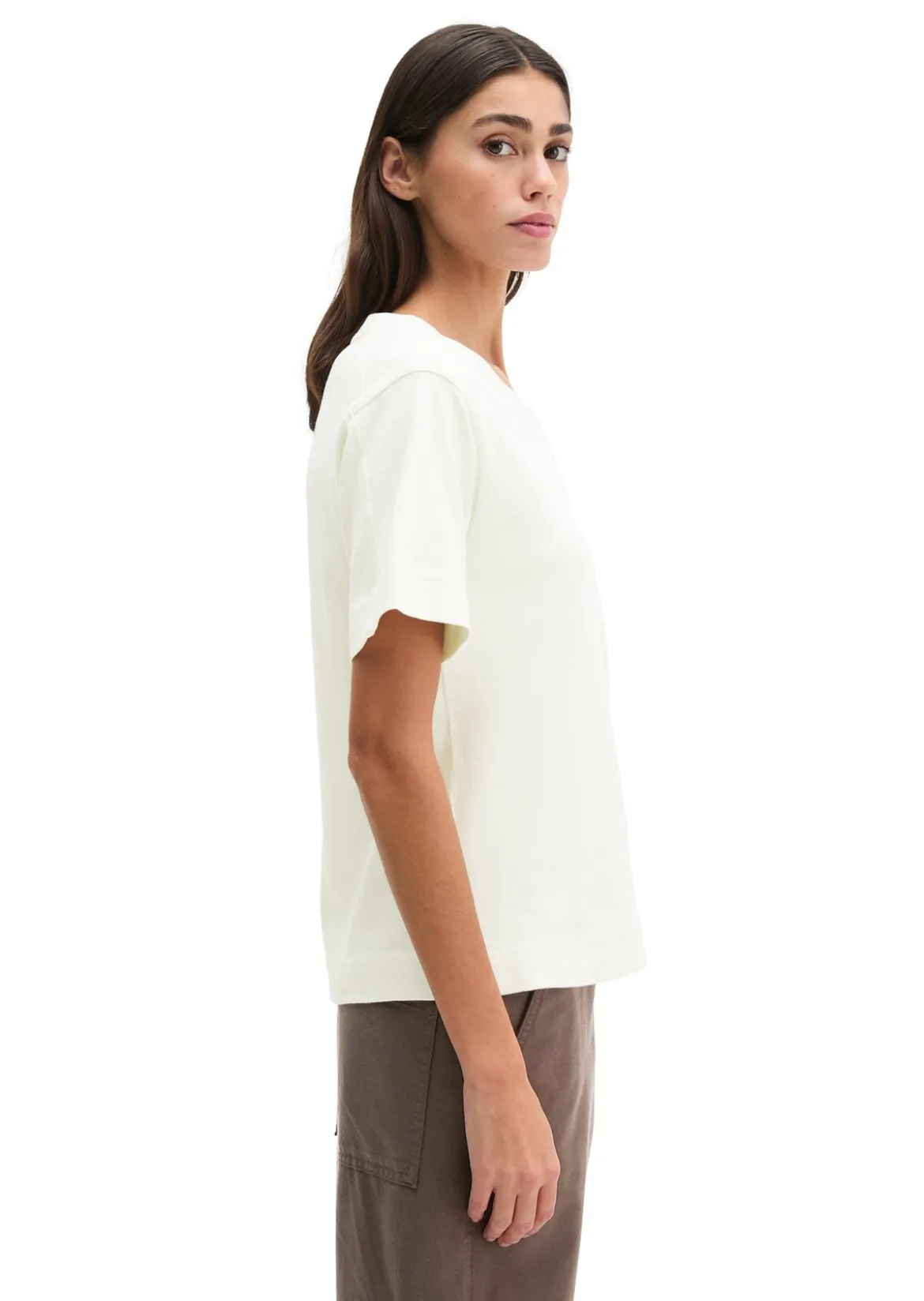 T-Shirt loose mit aufgesetzter Satin-Tasche