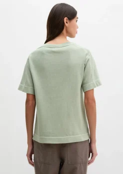 T-Shirt loose mit aufgesetzter Satin-Tasche