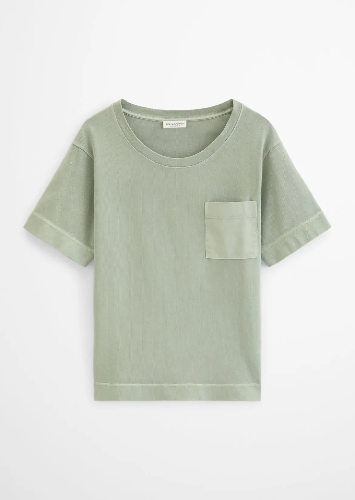 T-Shirt loose mit aufgesetzter Satin-Tasche