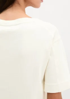 T-Shirt loose mit aufgesetzter Satin-Tasche